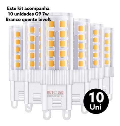 Kit 10 Lâmpada Super Led Halopim G9 7w P Lustre Arandela Frete grátis