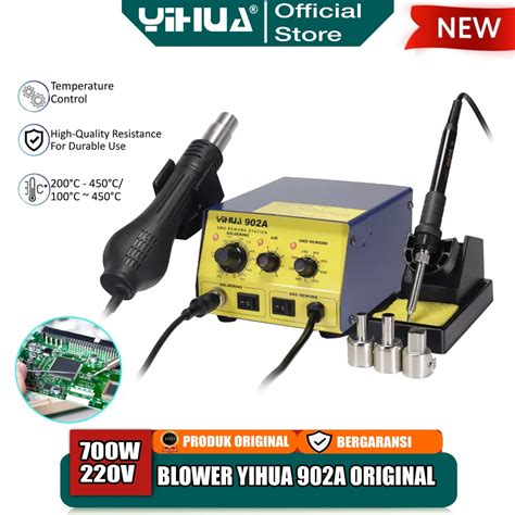 Jual Yihua 902A Blower Solder Uap Station 2 IN 1 Hot Air Gun Soldering