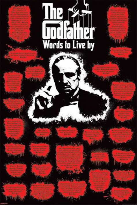 The Godfather Logo Words To Live By Quotes Don Corleone Movie Poster