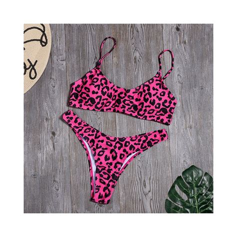 Sexy wzór w cętki Bikini kobiety Bikini Set strój kąpielowy wysokie cięcie strój kąpielowy