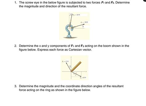 Solved 1 The Screw Eye In The Below Figure Is Subjected To