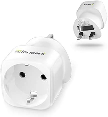 LENCENT 2X Reiseadapter Deutschland Zu UK Reisestecker Stromadapter Typ