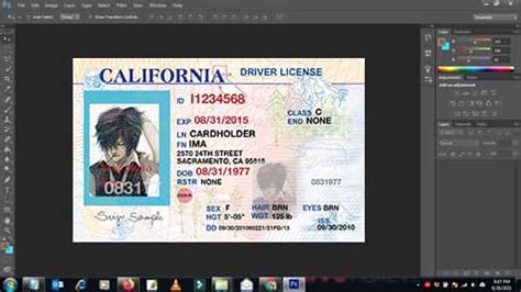 California Drivers License Psd Template V1 Download Photoshop File