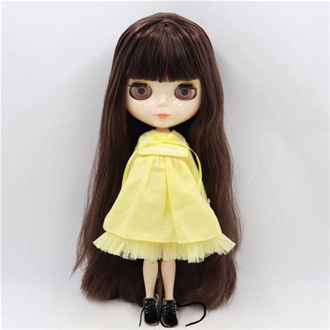 Gloria Premium Custom Neo Blythe Doll With Brown Hair White Skin