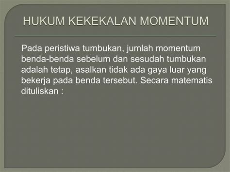 Rumus Dimensi Momentum Adalah 9