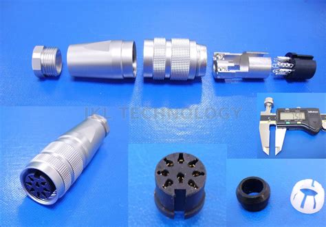 M16 8pin Female Connector Assembly Type Ip67