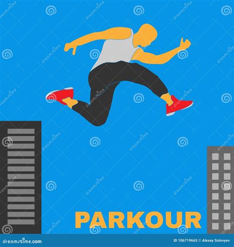 Parkour Figure Illustration Flat Elements Stock Vector Illustration