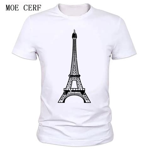 Paris Eiffel Tower Print T Shirts Brand Summer Men T Shirts Short