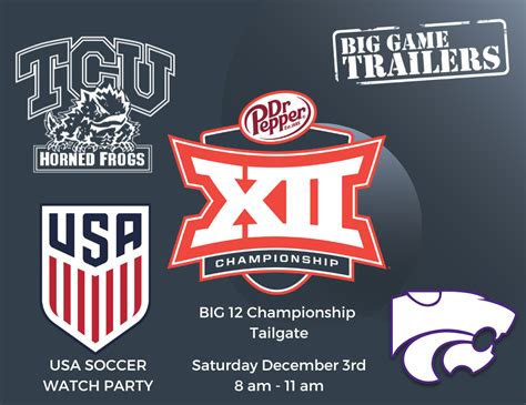 Tailgreeter - Big 12 Championship Game TCU vs Kansas St / USA Soccer Watch Party