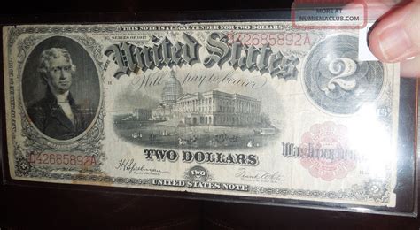 1917 2 Dollar Red Seal Us Bill Really Bill