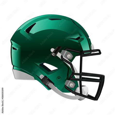 Vector realistic green helmet of the American Football team Stock ...