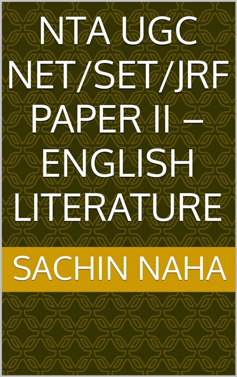 Nta Ugc Net Set Jrf Paper Ii English Literature Ebook Naha Sachin