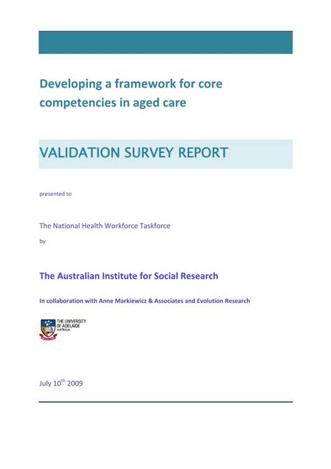 Pdf Developing A Framework For Core Competencies In Aged Care