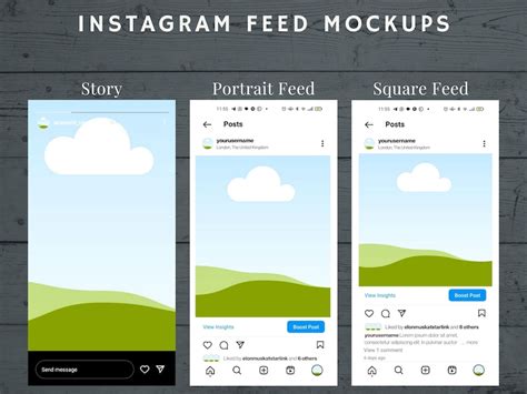 Instagram Mockup Templates Ig Profile Mockup Instagram Feed Template