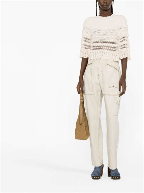 ISABEL MARANT Zip Pocket Tapered Trousers Neutrals FARFETCH