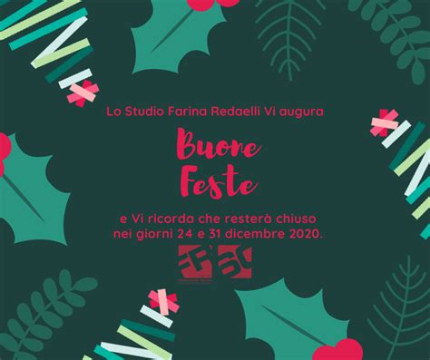 Buone Feste 2020 Studio Farina Redaelli