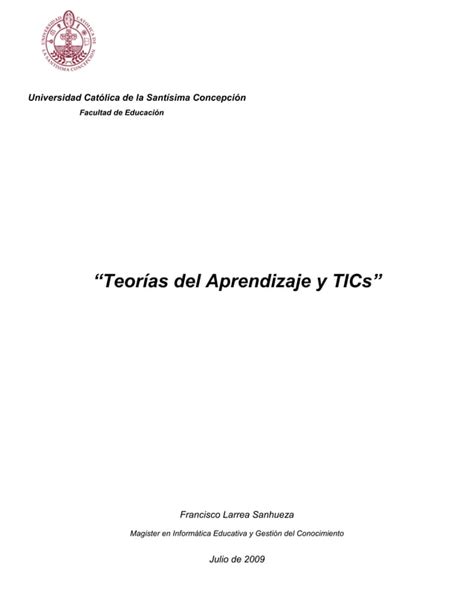 Teorias Del Aprendizaje Y Tics Pdf