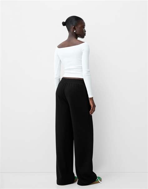 Pantalón Wide Leg Soft Touch Bsk Teen Bershka