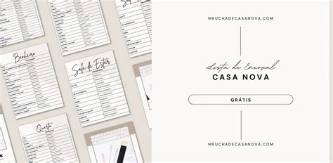 Lista Enxoval De Casa - Lista de Enxoval de Casa Nova em PDF Grátis
