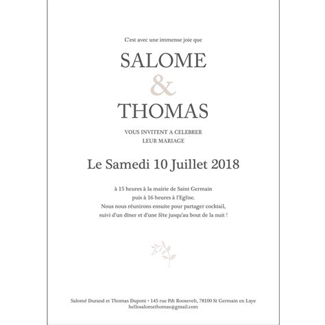 Faire Part De Mariage Nude Echantillon Offert