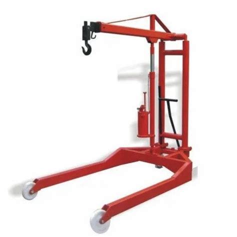 Red Hydraulic Mobile Floor Crane Max Height 20 40 Feet Capacity 0 5