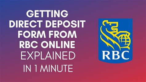 How To Get Direct Deposit Form From Rbc Online 2024 Youtube