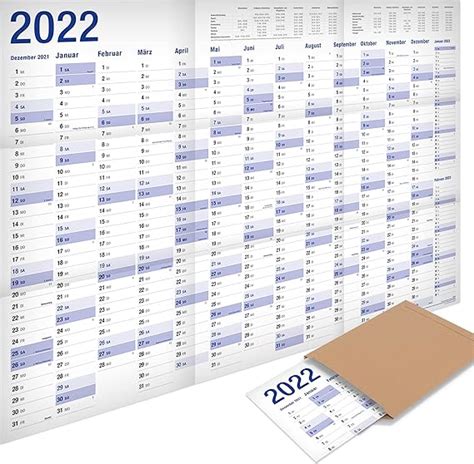 Yohmoe XXL Jahresplaner 2022 Wandkalender 100 X 70 Cm GEFALZT In