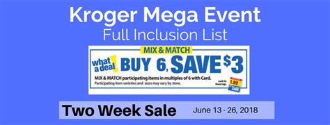 Buy Save Kroger Mega Event Full Inclusion List Week Sale