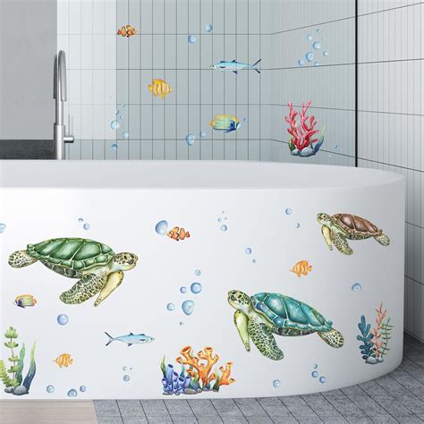 Ocean Sea Turtle Wall Decals Ocean Grass Seaweed Stickers