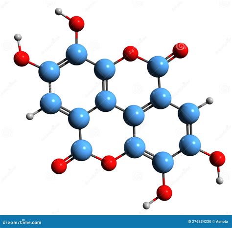 3D Image Of Ellagic Acid Skeletal Formula Stock Illustration