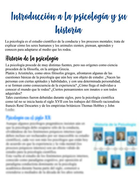 SOLUTION Introducci N E Historia De La Psicolog A Studypool