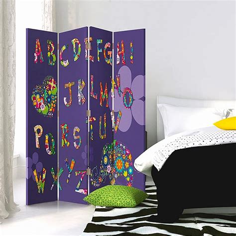 Paravent Enfant Les Alphabets Volets Dessin Violet