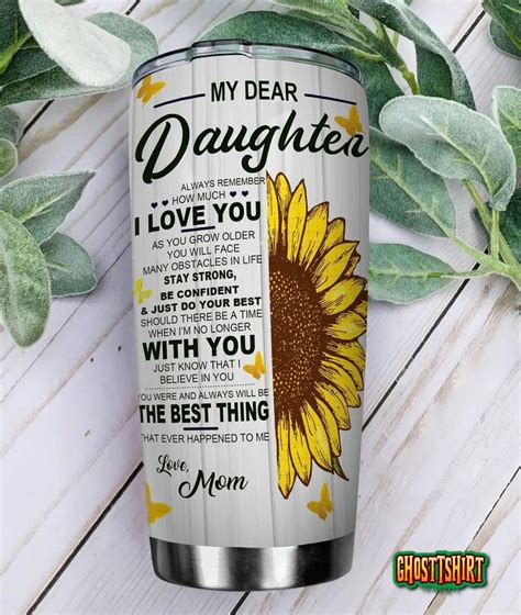 Sunflower Butterfly Daughter Stainless Steel Tumbler