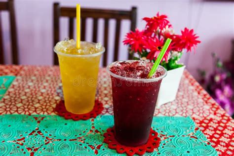 Traditional Thai Drinkiced Roselle Juice Stock Photo Image Of Fruit