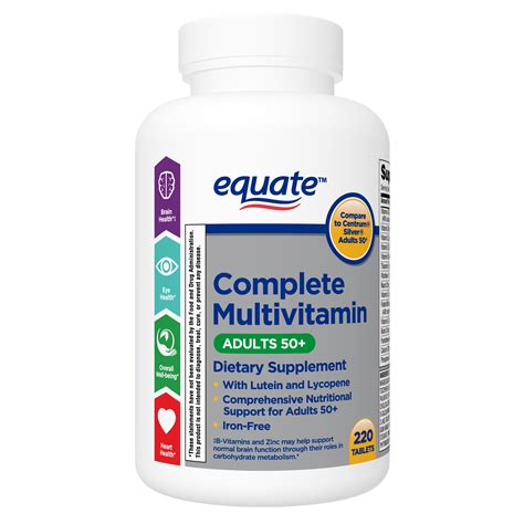 Equate Complete Multivitamin Tablets Adults 50 220 Count