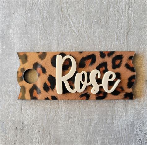 Leopard Stanley Name Plate Stanley Tumbler Name Plate Wood Etsy