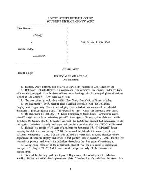 Legl Civil Litigation Complaint