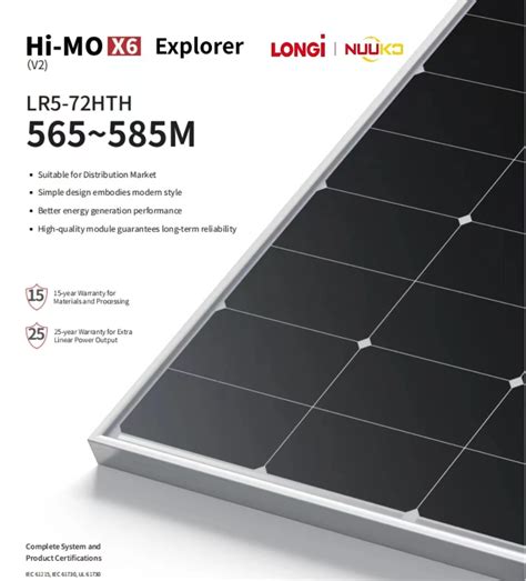 Longi Himo X6 Explorer Solar Panels With Hpbc Technology Lr5 72hth 570w