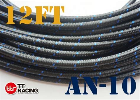 AN10 AN 10 Black Swivel Fitting Steel Nylon Braided Oil Fuel Line Hose