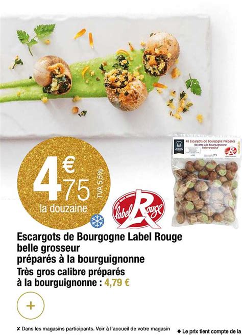 Promo Escargots De Bourgogne Label Rouge Belle Grosseur Pr Par S La