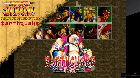 Samurai Shodown Arcade Mode Story Earthquake Youtube