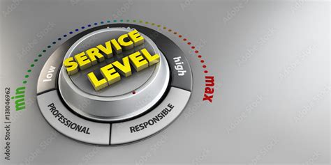 D Illustration Of Service Level Knob Button Switch High Confidence