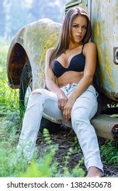 Gorgeous Brunette Lingerie Model Posing Outdoor Stock Photo 1326885485 Shutterstock