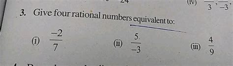 Give Four Rational Numbers Equivalent To I 27 Ii 5 3