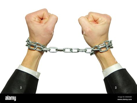 Hands In Chains Stock Photo Alamy