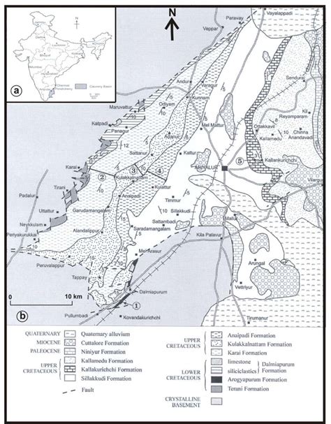 A Map Of India Showing Cauvery Basin B Geological Map Of The