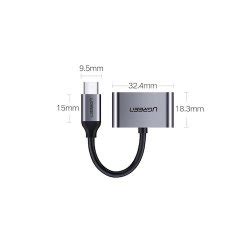 UGREEN USB C Til 3 5 Mm Lydadapter Adapter Bramming Electronic ApS