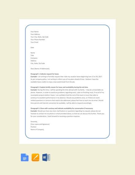 30+ Leave Letter Templates - PDF, DOC | Free & Premium Templates