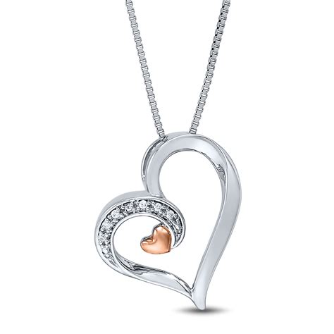 Diamond Heart Shaped Pendant in Sterling Silver | Helzberg Diamonds