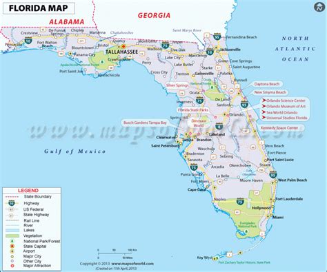 Florida Map With Cities Labeled East Coast